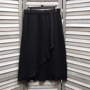 Elegant Black Asymmetrical Skirt | Retrology | Large